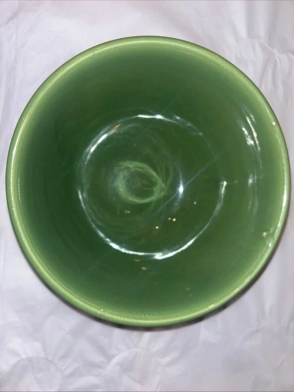Bauer Pottery Green Ringware Mixing Bowl Size 12 Beehive Nesting 9.5